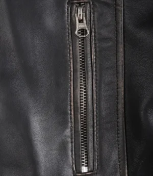 Womens Distressed Brown Biker Style Leather Jacket