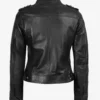 Womens Black Leather Moto Jacket - Classic Biker Style