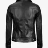 Women's Black Lambskin Leather Four-Pocket Trucker Jacket