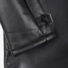Men's Black 3/4 Length Shearling Leather Coat