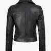 Rita Womens Asymmetrical Black Leather Biker Style Jacket