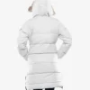 Ella Women’s White Hooded Parka Puffer Jacket – Long Length