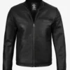 Mens Black Biker Style Cowhide Leather Jacket