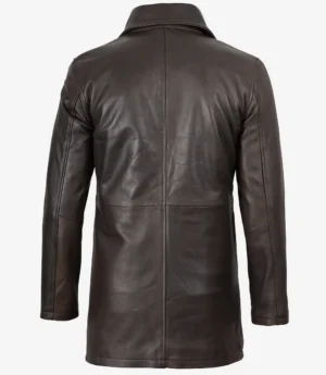 Winchester Distressed Brown Car Coat Mens Vintage Style Leather Jacket