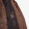 Mens Exclusive Two Button Real Leather Cognac Blazer