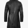 Men's 3/4 Length Black Lambskin Leather Coat