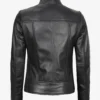 Women's Slim Fit Black Leather Biker Style Jacket