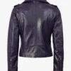 Women's Lambskin Asymmetrical Purple Biker Style Jacket