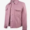 Women’s Classic Pink Wool Button-Up Jacket - Trucker Style