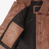 Womens Cropped Cognac Leather Jacket