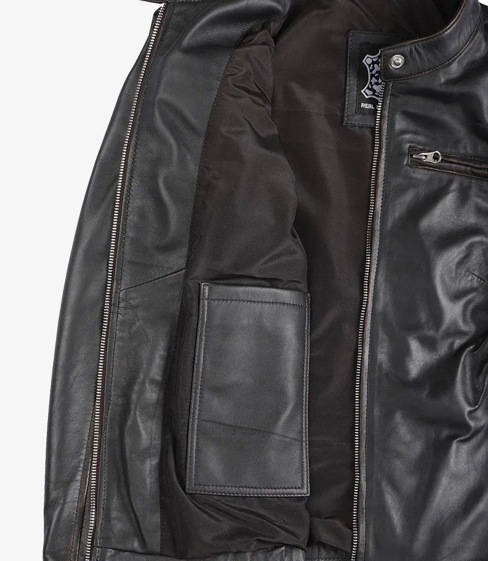 Dodge Womens Distressed Brown Biker Style Leather Jacket Dodge Womens Distressed Brown Biker Style Leather Jacket