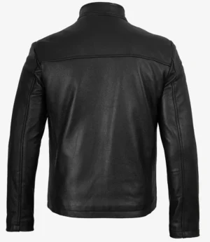Mens Black Biker Style Cowhide Leather Jacket