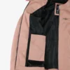 Dodge Light Pink Biker Style Leather Jacket for Women
