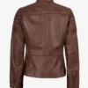 Women's Cognac Biker Style Leather Jacket