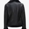 Womens Black Shearling Leather Biker Style Jacket
