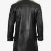 Men's Black 3/4 Length Shearling Leather Coat