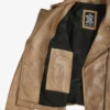 Women's Real Leather Camel Brown Biker Style Jacket