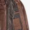 Men's Classic Shirt Collar Cognac Leather Jacket