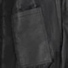 Mens Black Shirt Collar Cowhide Leather Jacket