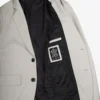 Men's Two Button Notch Lapel Off White Leather Blazer