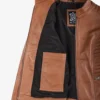 Women's Slim Fit Tan Lambskin Leather Jacket