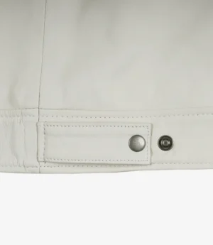 Mens Shirt Collar Off White Harrington Leather Jacket