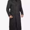 Men’s Double-Breasted Detective Gray Wool Coat