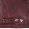 Women's Burgundy Leather Biker Style Jacket