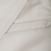 Men's Two Button Notch Lapel Off White Leather Blazer