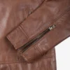 Men's Classic Shirt Collar Cognac Leather Jacket