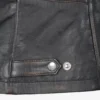 Womens Distressed Black Leather Biker Style Jacket