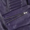 Rachel Womens Purple Biker Style Leather Jacket