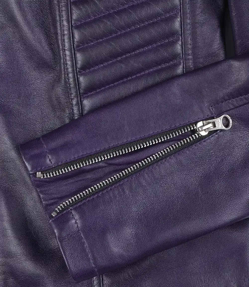 Rachel Womens Purple Biker Style Leather Jacket Rachel Womens Purple Biker Style Leather Jacket