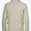 Men's Two Button Notch Lapel Off White Leather Blazer