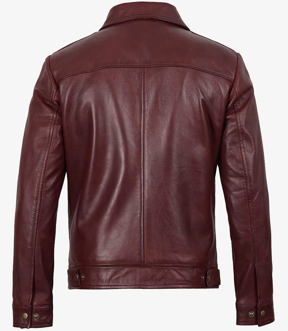 imgi_58_Shirt_collar_leather_jacket_burgundy_men__02641_zoom Mens Classic Shirt Collar Burgundy Harrington Leather Jacket