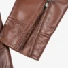 Women's Cognac Waxed Real Leather Biker Style Jacket