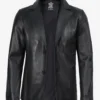 Mens Black Leather Blazer Jacket