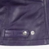 Rachel Womens Purple Biker Style Leather Jacket