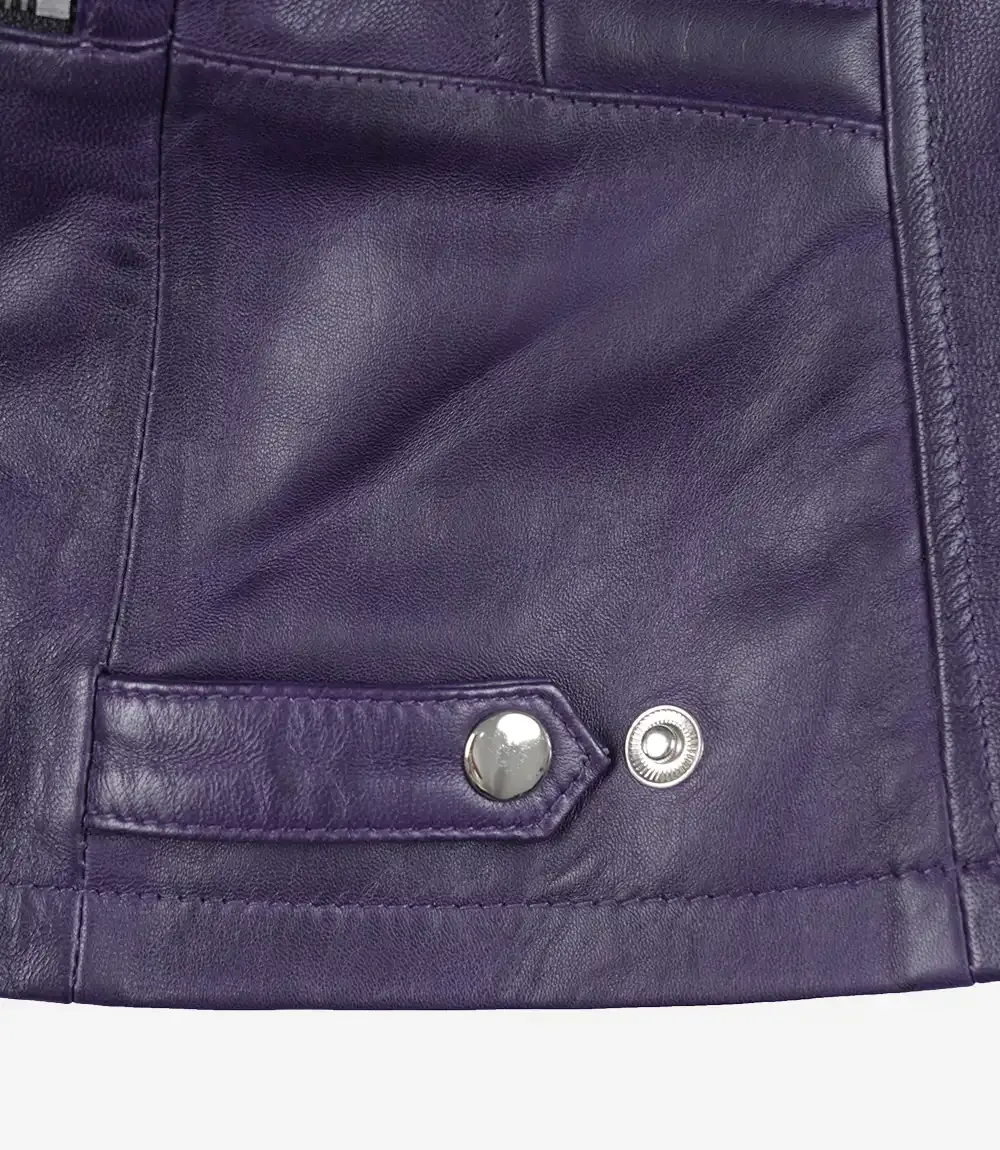 Rachel Womens Purple Biker Style Leather Jacket Rachel Womens Purple Biker Style Leather Jacket