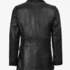 Shannon Women's Two Button Black Leather Blazer