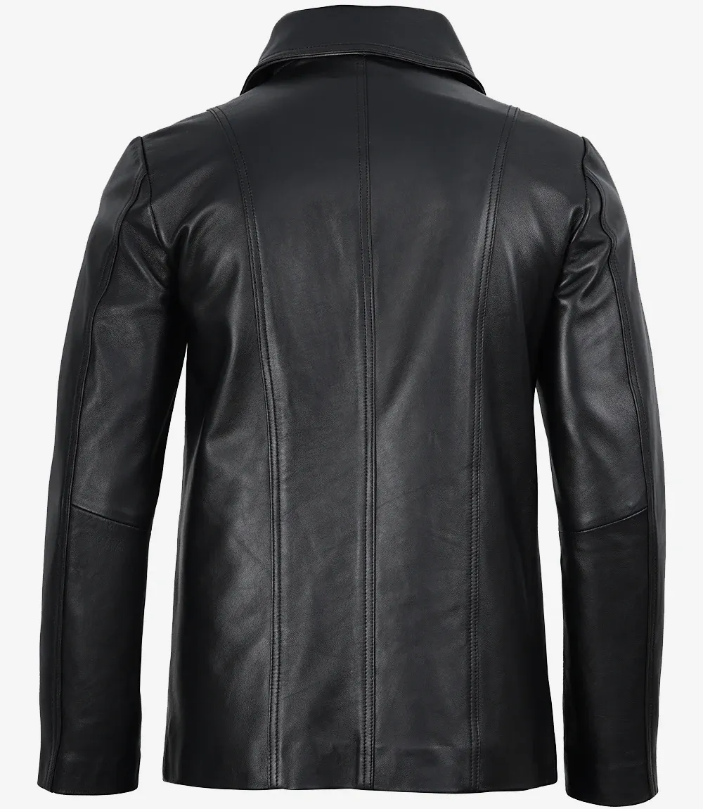 Mens Black Leather Blazer Jacket Mens Black Leather Blazer Jacket
