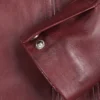 Womens Three Button Burgundy Leather Blazer