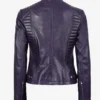 Rachel Womens Purple Biker Style Leather Jacket