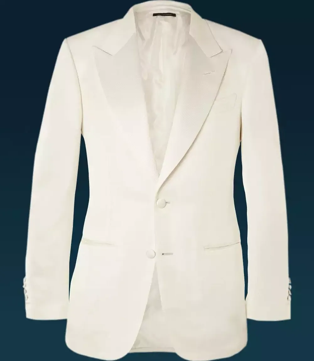 Men's Ivory White Peak Lapel Two Button Dinner Jacket Men's Ivory White Peak Lapel Two Button Dinner Jacket