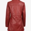 Womens Real Lambskin Leather Red Car Coat