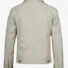 Mens Shirt Collar Off White Harrington Leather Jacket