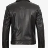 Mens Shirt Collar Classic Distressed Brown Leather Jacket