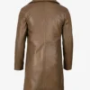 Mens 3/4 Length Lambskin Leather Brown Coat