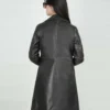 Women's Distressed Brown 3/4 Length Leather Coat