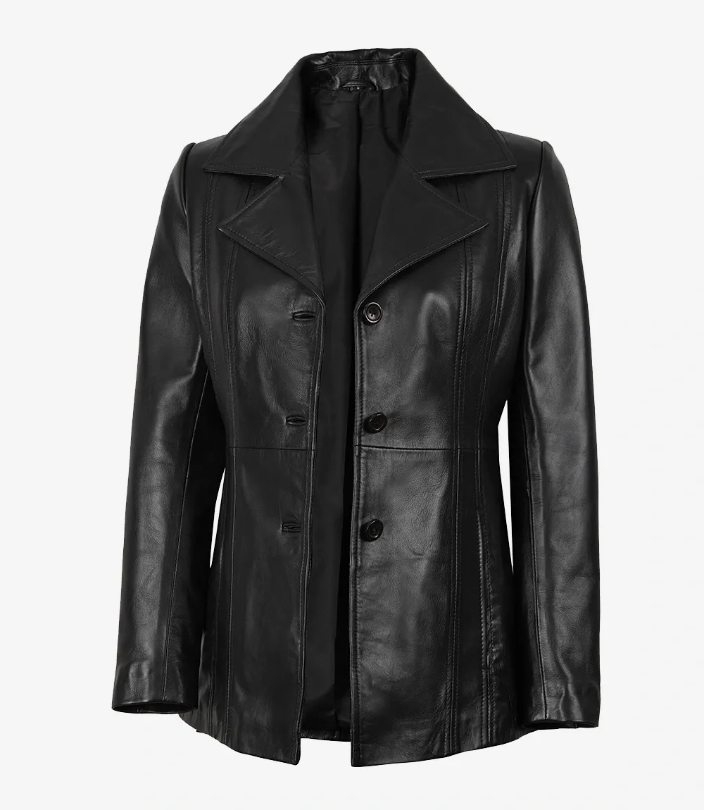 imgi_62_Bitonto Womens 3/4 Length Black Leather CoatBitonto_black_leather_coat_women__85433_zoom Bitonto Womens 3/4 Length Black Leather Coat